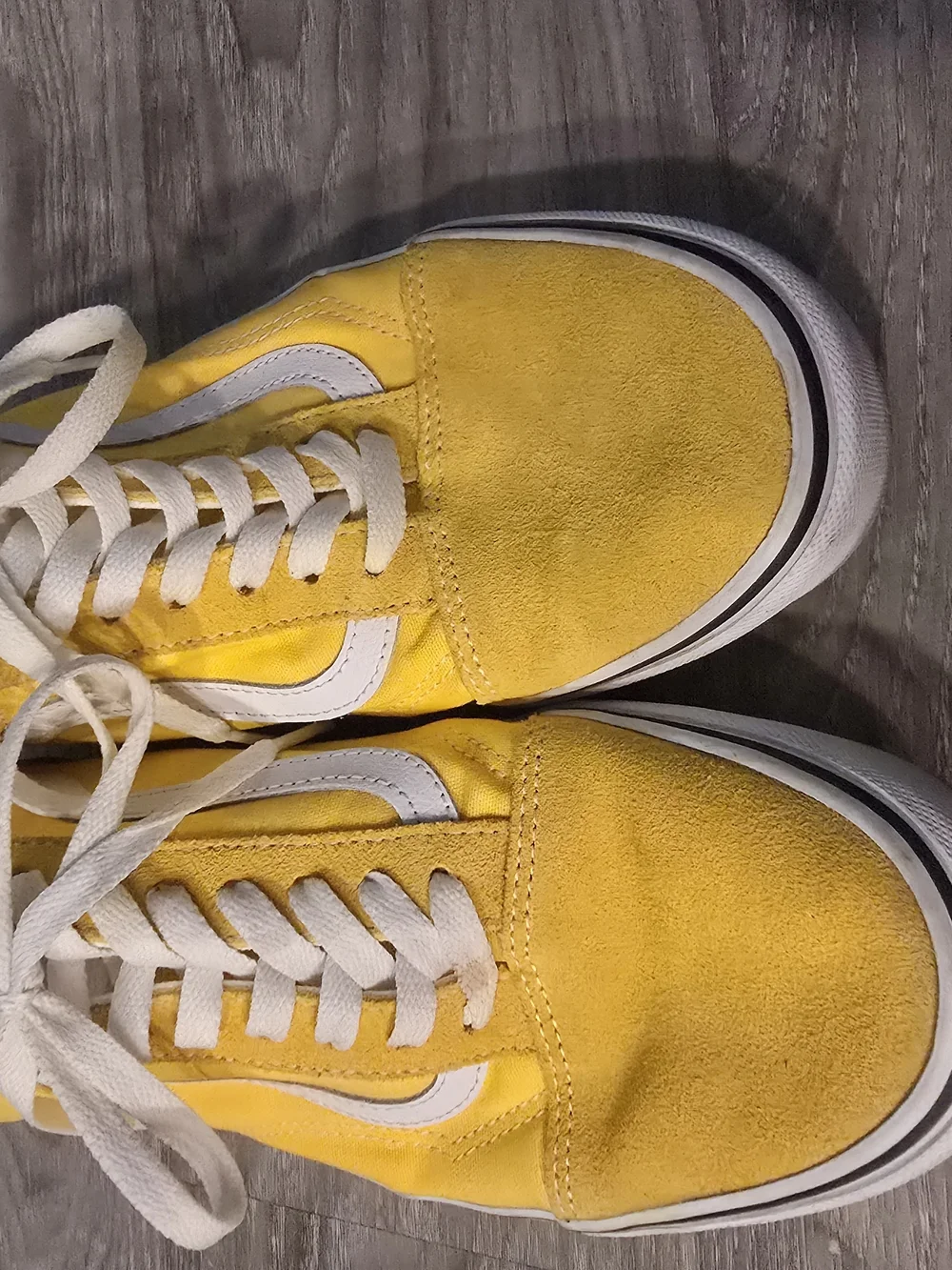 Vans Yellow Low-Top Sneakers with White Stripe